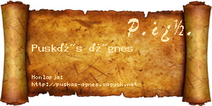 Puskás Ágnes névjegykártya