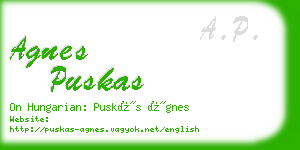 agnes puskas business card